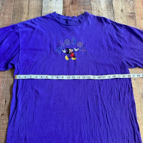 Disney Mickey Unlimited womens vintage embroidered  short sleeve t-shirt -XL - Picture 4 of 8